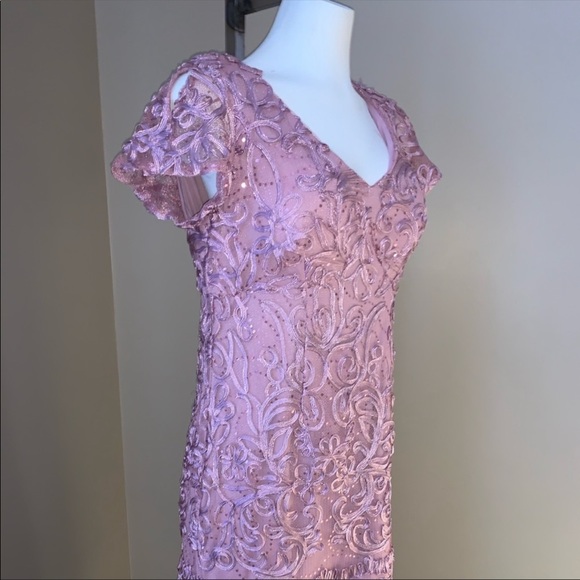 R & M RICHARDS - EMBROIDERED SHORT SEQUIN DRESS - Picture 4 of 7